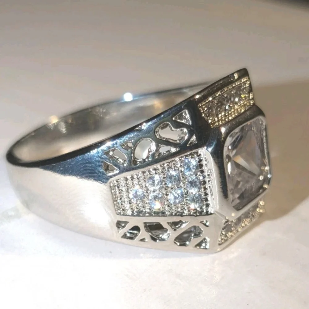 4 Ct Shiny Classic Men's Lab Created Diamond 925 Silver Wedding Band Ring Sz 12
